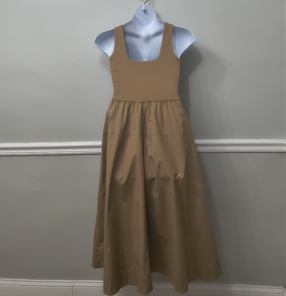 Everlane Supima Jersey Riviera Dress "Tiger Eye"Tan/Brown M Neutral Minimalist - Picture 8 of 13